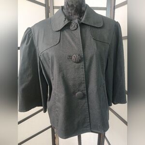 Stylish Black Button-Up Spring Coat